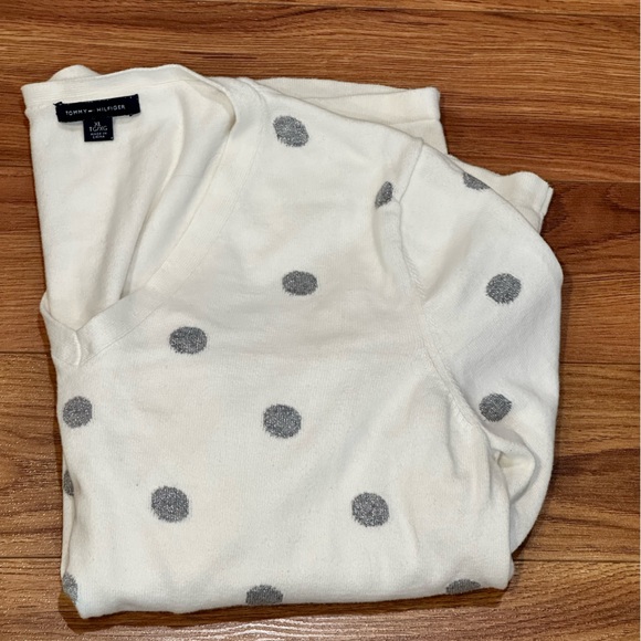 Ladies Tommy Hilfiger Cotton Blend V-neck sweater - Picture 2 of 10